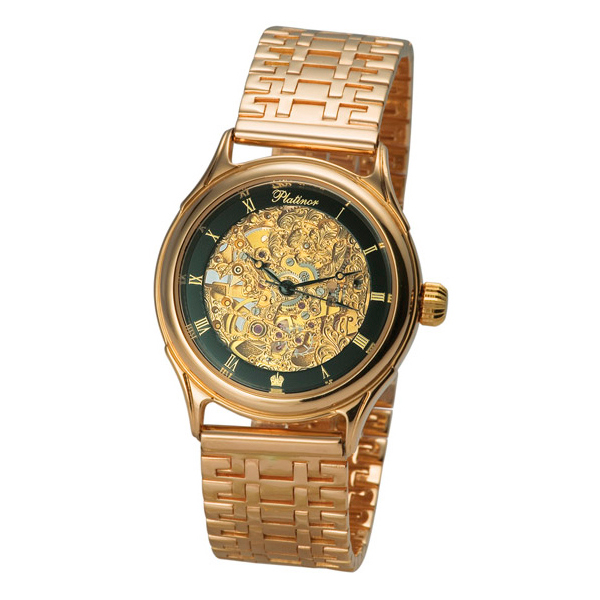 Золотые часы мужские с золотым браслетом купить. Золотые часы мужские Platinor скелетон. Платинор часы скелетоны. Часы Платинор золото скелетон. Часы Платинор золотые мужские механические.